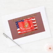 USMC Gepensioneerde Rechthoek Stickers (Envelop)