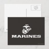 USMC Gestapeld Logo - Wit Briefkaart (Voorkant / Achterkant)