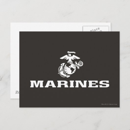 USMC Gestapeld Logo - Wit Briefkaart (Voorkant / Achterkant)