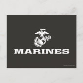 USMC Gestapeld Logo - Wit Briefkaart (Voorkant)