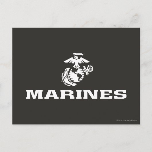 USMC Gestapeld Logo - Wit Briefkaart (Voorkant)