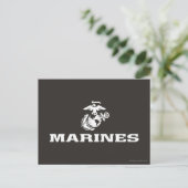 USMC Gestapeld Logo - Wit Briefkaart (Staand voorkant)