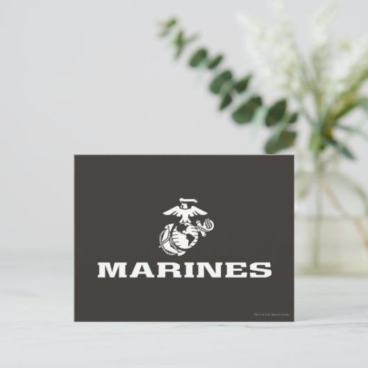 USMC Gestapeld Logo - Wit Briefkaart (Staand voorkant)