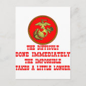 USMC Het moeilijkheid onmiddellijk gedaan Onmogeli Briefkaart (Voorkant)