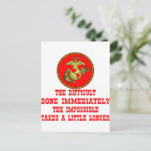USMC Het moeilijkheid onmiddellijk gedaan Onmogeli Briefkaart (Staand voorkant)