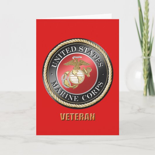 USMC het Wenskaart van de Veteraan Kaart (Voorkant)