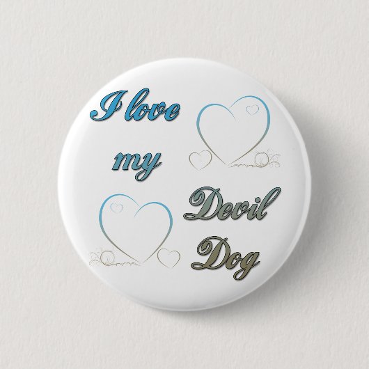 USMC I Love My Devil Dog Ronde Button 5,7 Cm (Voorkant)