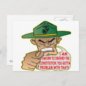 USMC Ik ben bang om de Grondwet te verdedigen Briefkaart (Voorkant / Achterkant)