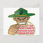 USMC Ik ben bang om de Grondwet te verdedigen Briefkaart (Voorkant)