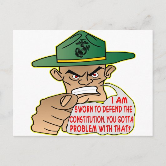 USMC Ik ben bang om de Grondwet te verdedigen Briefkaart (Voorkant)