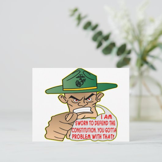 USMC Ik ben bang om de Grondwet te verdedigen Briefkaart (Staand voorkant)