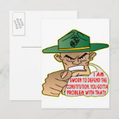 USMC Ik ben bang om de Grondwet te verdedigen Briefkaart (Voorkant / Achterkant)