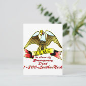 USMC in Hoesje van de noodwijzerplaat 1-800-Leathe Briefkaart (Staand voorkant)