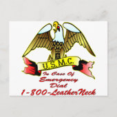 USMC in Hoesje van de noodwijzerplaat 1-800-Leathe Briefkaart (Voorkant)