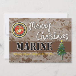USMC-kerstkaart Camo Feestdagenkaart