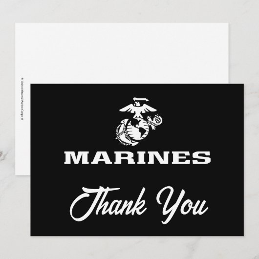 USMC Logo gestapeld - Wit Bedankkaart (Voorkant / Achterkant)