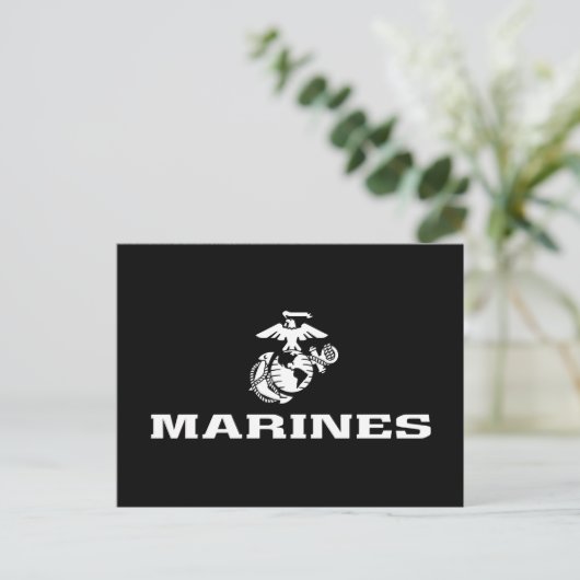 USMC Logo gestapeld - Wit Feestdagenkaart (Staand voorkant)