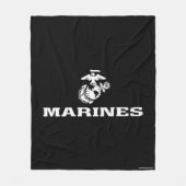 USMC Logo gestapeld - Wit Fleece Deken (Voorkant)