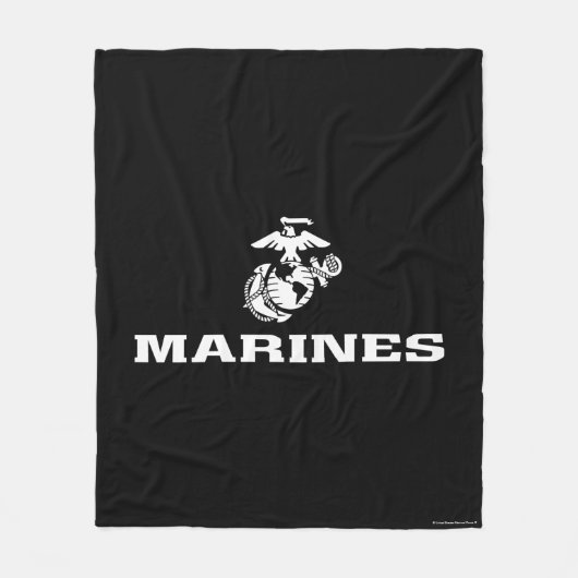 USMC Logo gestapeld - Wit Fleece Deken (Voorkant)
