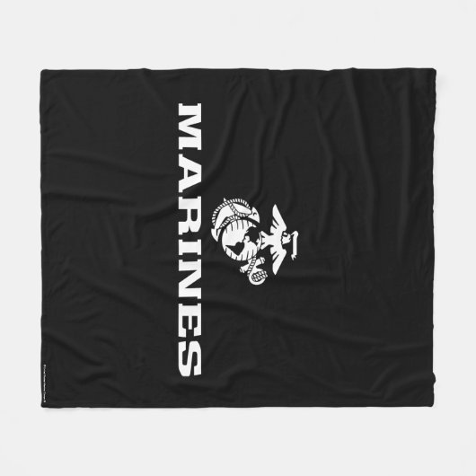 USMC Logo gestapeld - Wit Fleece Deken (Voorkant (Horizontaal))