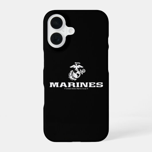 USMC Logo gestapeld - Wit iPhone 16 Hoesje (Achterkant)