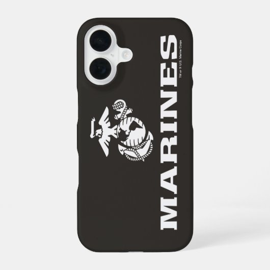 USMC Logo Gestapeld - Wit iPhone 16 Hoesje (Achterkant)