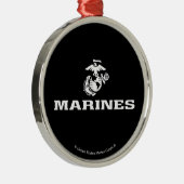 USMC Logo gestapeld - Wit Metalen Ornament (Rechts)