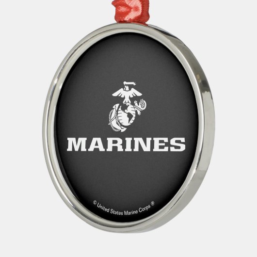 USMC Logo gestapeld - Wit Metalen Ornament (Links)