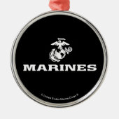 USMC Logo gestapeld - Wit Metalen Ornament (Voorkant)