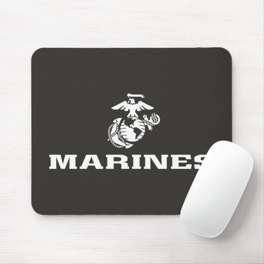USMC Logo gestapeld - Wit Muismat (Met muis)