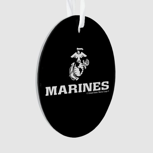 USMC Logo gestapeld - Wit Ornament (voorkant)