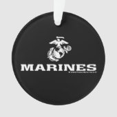 USMC Logo gestapeld - Wit Ornament (voorkant)