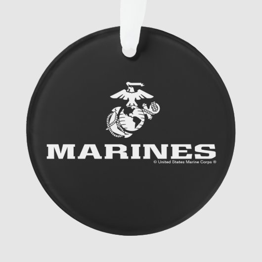 USMC Logo gestapeld - Wit Ornament (voorkant)