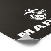 USMC Logo gestapeld - Wit Poster (Hoek)