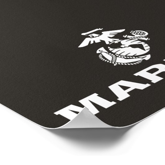 USMC Logo gestapeld - Wit Poster (Hoek)