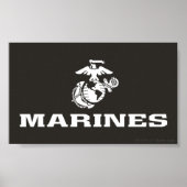 USMC Logo gestapeld - Wit Poster (Voorkant)