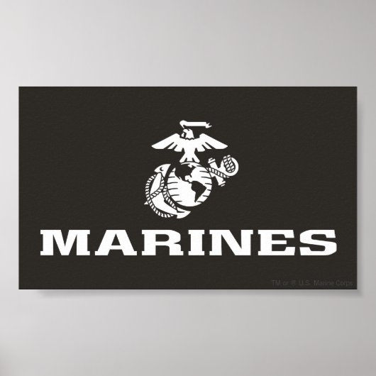 USMC Logo gestapeld - Wit Poster (Voorkant)