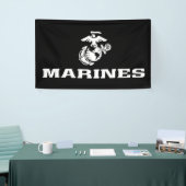 USMC Logo gestapeld - Wit Spandoek (Beurs)