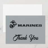 USMC Logo Stacked Black Logo Bedankkaart (Voorkant / Achterkant)
