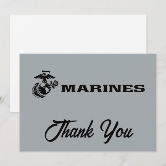 USMC Logo Stacked Black Logo Bedankkaart (Voorkant / Achterkant)