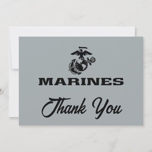 USMC Logo Stacked Black Logo Bedankkaart (Voorkant)