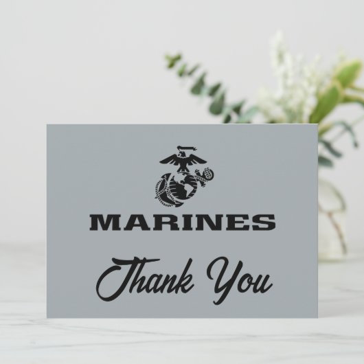 USMC Logo Stacked Black Logo Bedankkaart (Staand voorkant)