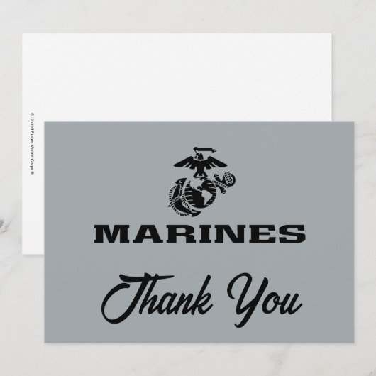 USMC Logo Stacked Black Logo Bedankkaart (Voorkant / Achterkant)