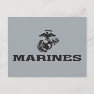USMC Logo Stacked Black Logo Briefkaart