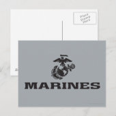 USMC Logo Stacked Black Logo Briefkaart (Voorkant / Achterkant)
