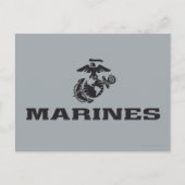 USMC Logo Stacked Black Logo Briefkaart (Voorkant)