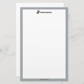 USMC Logo Stacked Black Logo Briefpapier (Voorkant / Achterkant)