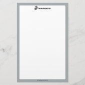 USMC Logo Stacked Black Logo Briefpapier (Voorkant)