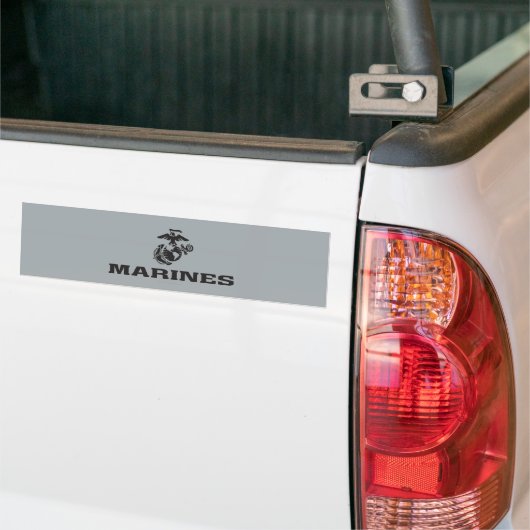 USMC Logo Stacked Black Logo Bumpersticker (Op Truck)