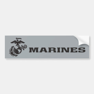 USMC Logo Stacked Black Logo Bumpersticker